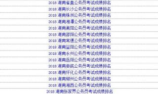 湖南省公务员考试成绩排名